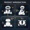 Robots Toys for Kids, 2.4Ghz Remote Control Robot Toys with Music and LED Eyes for Boys/Girls, RC Toy Stocking Stuffers for 3-12 Year Toddler Children Teen for Birthday Day Gift(White)
